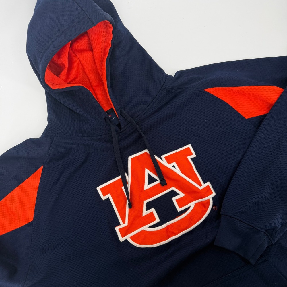 VTG Pro Player Auburn Tigers Hoodie Mens Large Navy Orange Embroidered AU Logo